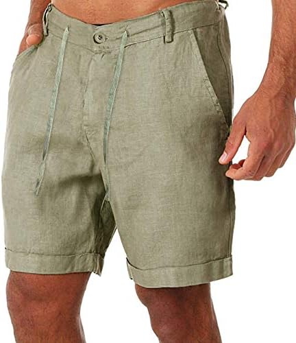גברים של מכנסיים קצרים הברך אורך קצר כפתורים מקרית לשרוך כיסי מכנסיים מותניים מכנסיים גברים אופנה כותנה גברים ריצה