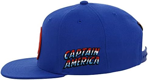 מארוול קפטן אמריקה נוער קומיקס מתכוונן סנאפבק שטוח ביל כובע רויאל כחול