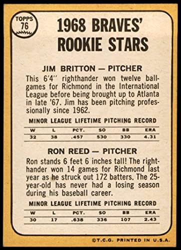 1968 Topps 76 Braves Rookies Ron Reed/Jim Britton Atlanta Braves NM+ Braves