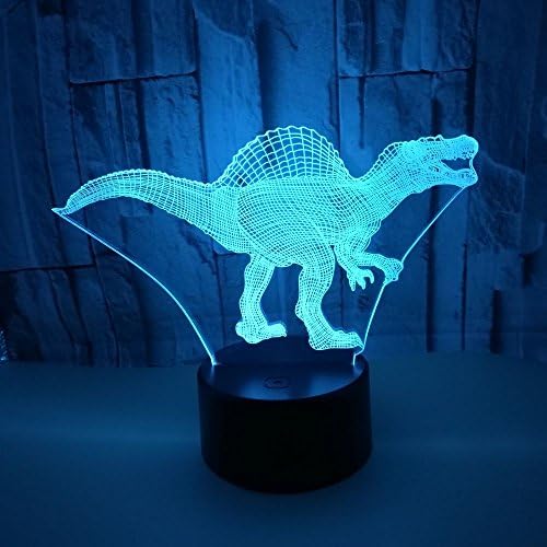 דינוזאור דגם לילה אור צעצועי 3 ד אשליה אופטית מנורה עם מגע & מגבר; שלט רחוק & מגבר; 16 צבעים שינוי שולחן שינה דקור עבור בנים