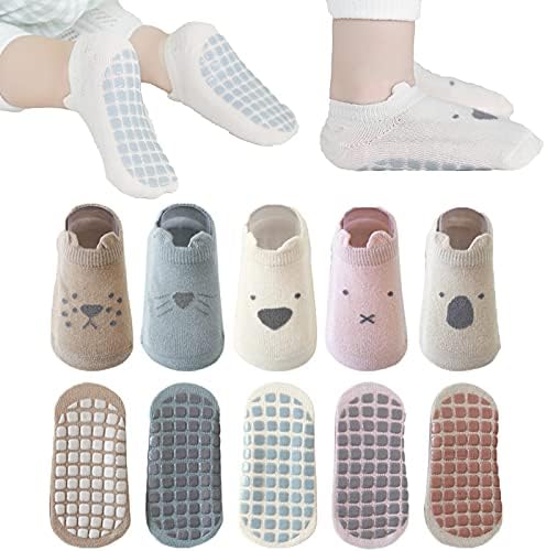 Beelee Baby גרבי גרבי פעוט פעוטות יילוד תינוקות שאינם מחליקים גרביים עם גרבי קרסול אנטי-החלקה בנות בנות קרסול
