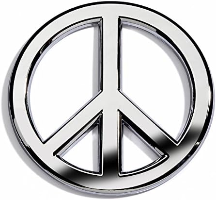 תגי רכב מהפכה סמלי מכוניות מתכת, לוגו שלט שלום כבד תלת מימד עם סימני שלום עם סמלי גיבוי דבק קלים, סמלי סמל