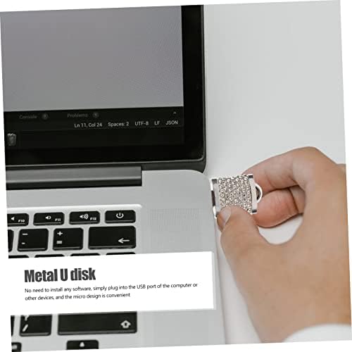 Solustre Metal U DISK USB כונן הבזק נייד מתכת U DISK מתכת USB כונן הבזק כונן ריינסטון u דיסק U לסטודנטית Creative U זיכרון