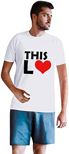 חג האהבה חולצות לנשים וגברים קצר שרוול מזדמן חולצות אהבת הדפסת צוות צוואר חולצה מתנה עבור זוג אוהבים