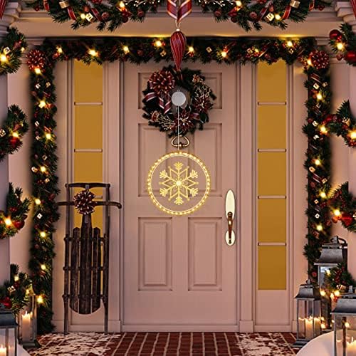 קישוט לחג המולד אור חלון תלת מימד סוללה תלויה מופעלת LED 9.45 אינץ 'קלטת חג המולד אור לחלון עץ חג המולד מקורה