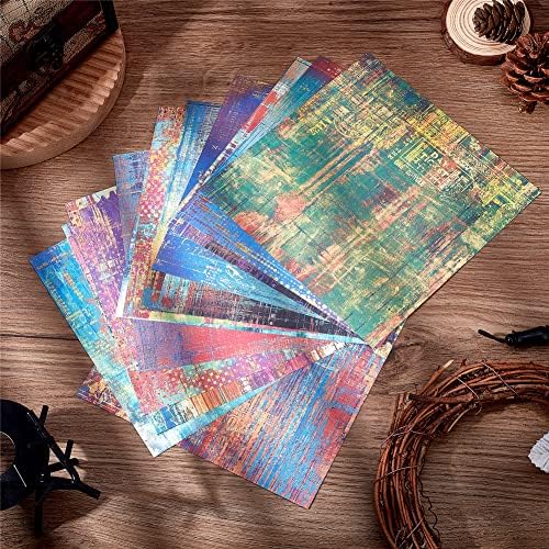 כרית נייר של Craspire Strapbook Paid 6x6, נייר דקופודג 'בצבעי מים חד-צדדיים 24 סדינים צבעוניים נייר קרטון גרוט
