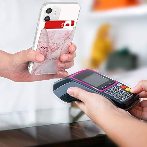 מחזיק כרטיסי ULAK עם מעמד לאחור של טלפון, ארנק כרטיסי אשראי טלפון דבק תואם עמדות בעיטה מתקפלות עם iPhone 13/iPhone 13Pro/iPhone