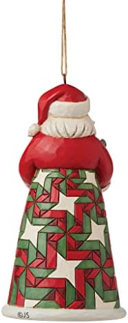 Enesco Jim Shore Heartwood Creek Santa עם זרוע מלאה בקישוט תלוי מתנות, 4.75 אינץ ', רב צבעוני לחג המולד
