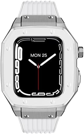 Neyens for Apple Watch Series 8 7 6 5 4 SE 45 ממ 42 ממ 44 ממ גומי מתכת יוקרתי גומי נירוסטה שעון נירוסטה שינוי