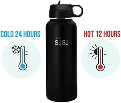 SJ SJ Wide Fuy Sequa Sath Condank Water בקבוק 32 גרם, בקבוק מים מפלדת אל חלד מבודדת ואקום עם קש, ניתן לשימוש חוזר,