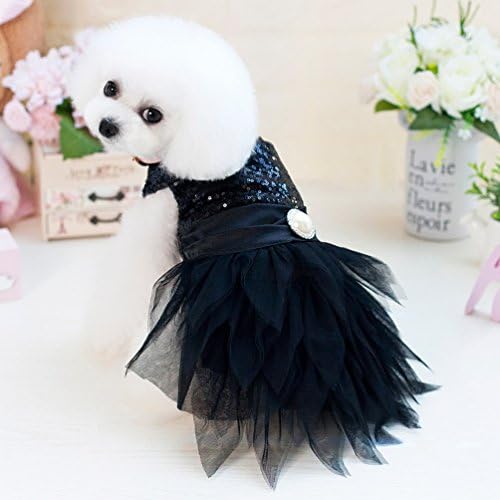 קטן_לוקי_סטור יפ0292 שמלות לחיות מחמד כלב וגורים, שחור, בינוני