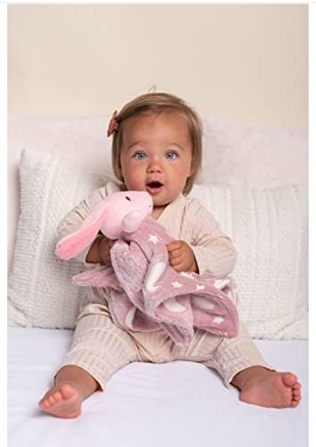 האמינו ל- Bigdreams ארנב שמיכה אהבה - שמיכות אבטחת תינוקות לבנות - שמיכת אבטחת תינוקות של פוליאסטר 15X15 אינץ