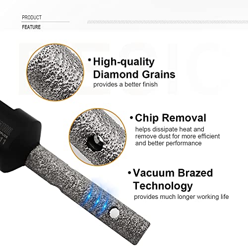 Shdiatool Diamond Endry Core חור מסור 1 אינץ ', טחינה של Chamfer Forcelain Tile Cermic Ceramic 2 יחידות