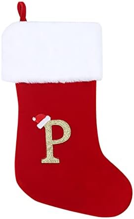 מונוגרמה גרבי חג המולד גרב קישוט גרב קלאסי בהתאמה אישית לקישוט גרביים לחג משפחתי אופי אלפבית גרבי חג המולד זר חורף למדרגות