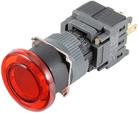 AEXIT AC 220V שליטה חשמלית SPDT NO NC פטריות רגעיות כפתור כפתור כפתור עגול אור ירוק אור