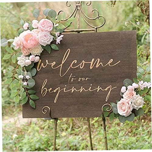 Eioflia- חבילת פרחי קשת לחתונה של 2 של 2, פרחי ורדים מלאכותיים פרחים סידור פרחוני לטקס חתונה משתה תפאורה ביתית, ורוד בהיר,