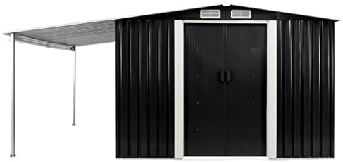 סככת גן צ'ארממה עם דלתות הזזה אנתרציט 152 x122.8 x70.1 פלדה