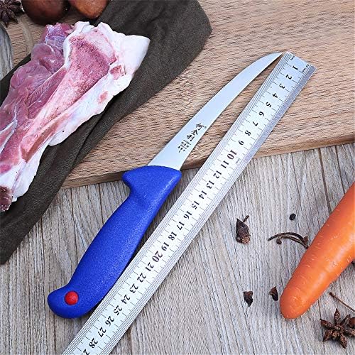 סכין שבירה מעוקלת בגודל 5.5 אינץ', ידית פלסטיק בריאה של שרירי הבטן הכחולים, מבצע
