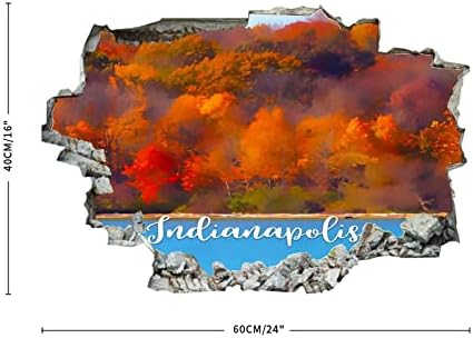 קוקוקן אמריקאי אינדיאנה אינדיאנפוליס 3D 3D עצמיות נשלפות נשלפות דרך הקיר מדבקות קיר ויניל/ציורי קיר מדבקות מדבקות אינדיאנפוליס