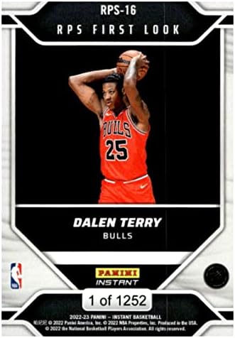 DALEN TERRY RC 2022-23 PANINI RPS RPS 1 המראה טירון /125216 BULLS NBA