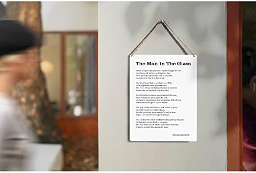 האיש בשלט העץ הזכוכית שירה מעוררת השראה שלטי עץ