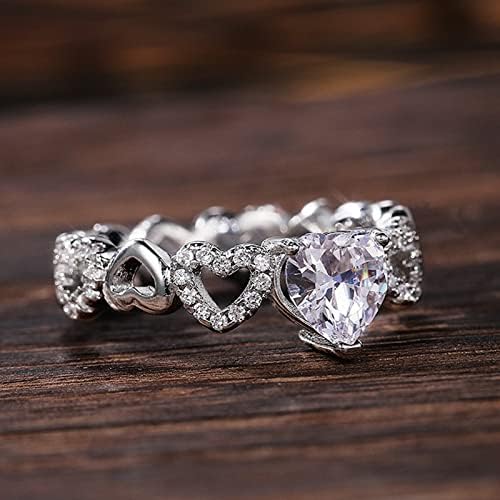 מתכוונן אגודל טבעות לנשים אהבת לב יהלומי טבעת נחושת חלול בצורת טבעת מלא אהבת אופנה מים יהלומי טבעות טוויג טבעת