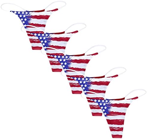 4 ביולי חוטיני סקסיים לנשים שובבות לרצועות מתיחה מין T-גב-גב תחת מותניים נמוכות דגל אמריקאי דגל נוח תקצירים רכים