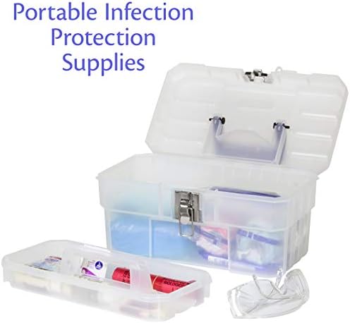 AKRO-MILS 09514CFT PROBOX אספקת אמנות פלסטיק 14 אינץ ', ארגז כלים לאחסון רפואי עם מגש נשלף, 14 אינץ' x 8