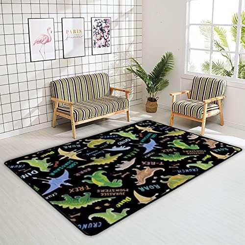 זוחל שטיח מקורה משחק מחצלת מחצלת דינוזאורים מצוירים לסלון לחדר שינה חינוכי חינוך חינוכי שטיח שטיח 80x58 אינץ '