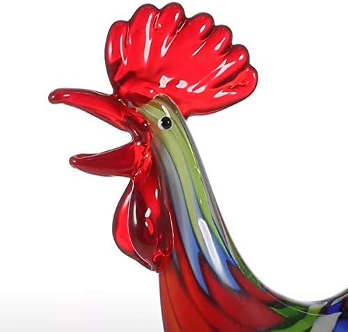 WSSBK צלמי תרנגול צבעוני פסלון עיצוב בית קישוט בעלי חיים לטובת קישוט מלאכת זכוכית מתנה למשרד הביתי