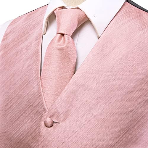 Hi-Tie Mens 5 PCS חליפת עניבת אפוד ועניבת קפיצה לפני/סט עצמיות משי מרכזי ענף חפתים מרובע חפתים מתנות לחתונה רשמית
