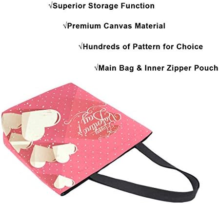 שקית קנבס של Alaza Valentine's Badvas תיק לנשים עבודות נסיעות קניות קניות מכולת ידית עליונה ארנקים גדולים של תיקים גדולים