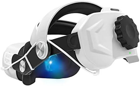 רצועת ראש מתכווננת ל- Oculus Quest 2 עם סוללה של 5200mAh, טעינה מהירה של כוח VR למשך זמן משחק מורחב, איזון