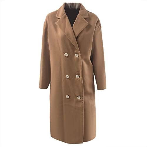 מעילי חורף Twgone לנשים אופנה שרוול ארוך כפתור כפול מעיל צמר חורף