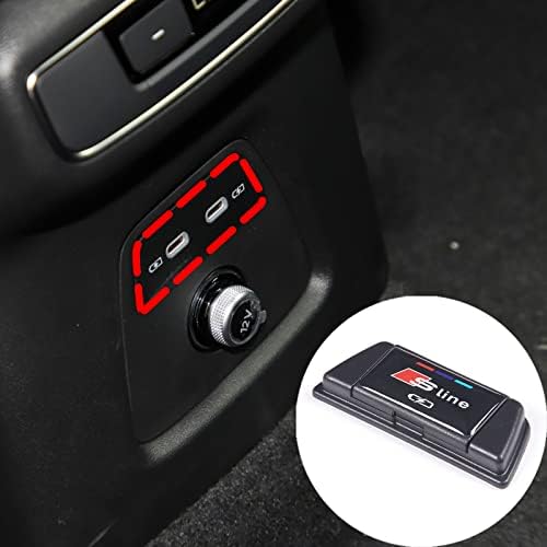 מושב אחורי לרכב USB הגנה על טעינה כיסוי התאמה לאאודי Q4 E-tron רכב אחורי טעינה נמל טעינה USB הגנה על כיסוי לקצץ מדבק פנים ABS