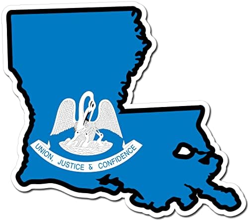דגל צורת מדינת לואיזיאנה קטן -2 - מדבקת מדבקות ויניל טלפון קסדת קסדה