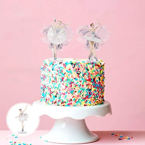 פסל בלט של Bestoyard 3 ערכות בלט נערת טופר קישוטי עוגת קינוח קינוח עוגת פיות פיות מיני צעצוע של יום הולדת יום הולדת