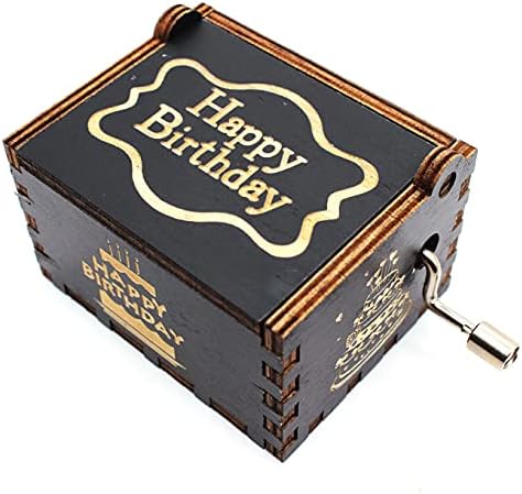 קופסת מוזיקת ​​עץ של Ukebobo- קופסת מוזיקה ליום הולדת שמח, מתנות ליום הולדת 40, קישוטים למסיבות יום הולדת