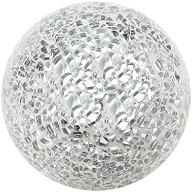 סט כדורים דקורטיבי של וורציה 2.56 אינץ 'פסיפס כדורי כדורי מרכז חתיכת כדורים קישוט כסף זכוכית כדור מוצק כדור זכוכית