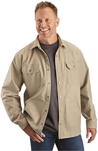 מדריך ציוד גברים של להגמיש בד פלנל מרופד חולצה מעיל ארוך שרוול מרופד חם עבור בחוץ
