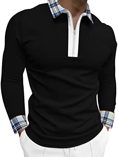 כפתור שרוול ארוך פולו חולצות לגברים צווארון מפוספס חולצות גולף אתלטיות מזדמנים חולצות פולו חולצות