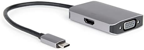 USB-C ל- HDMI ו- VGA נקבה HDMI 4K VGA 1080p מתאם אלומיניום