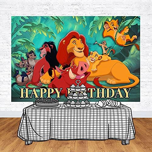 האריה מלך רקע עבור יום הולדת ספקי צד יער ג ' ונגל ספארי תמונה רקע האריה מלך נושא תינוק מקלחת באנר 59 * 38 אינץ