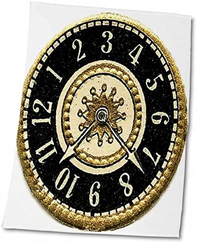 3drose פלורן וינטג ' - שעון זהב ושחור - מגבות