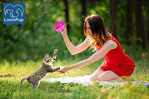 צעצוע כדור חתול עם פעמון בגודל גדול יותר, פעמונים ג ' ינגל ככדורים מתגלגלים, 3 מארז, סט של 3 צעצועי חתול לחתולים קטנים