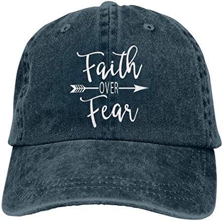 אמונה מעל פחד מתכוונן ג 'ינס ג' ינס בייסבול כובעי אבא כובע נהג משאית כובע