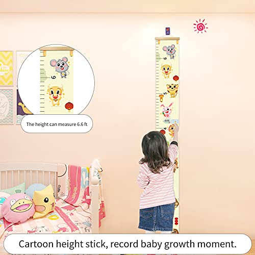 על ידי ללא חותם צמיחת תרשים לילדים,שדרוג נשלף תינוק צמיחת תרשים עבור קיר עם סמן מדבקות, ווים,בד גובה מדידת שליטים עבור בני