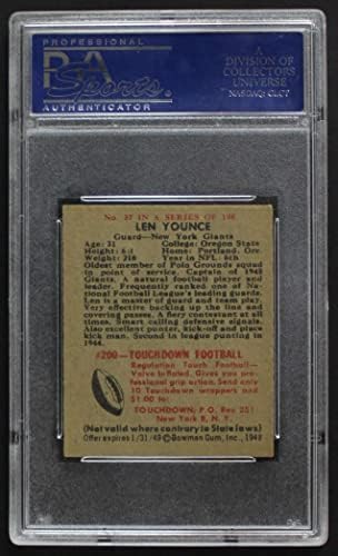 1948 Bowman 37 Len Younce New York Giants-FB PSA PSA 7.00 Giants-FB