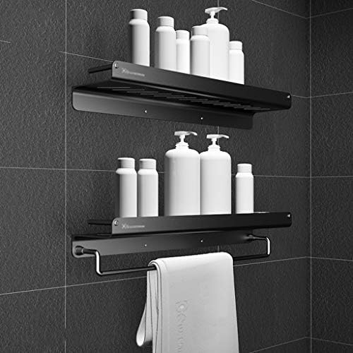 ERDDCBB מדף זכוכית אמבטיה שחור מחורר שטח מחורר מדף אלומיניום רכוב על קיר רכוב על קיר לשירותים/כיור/מטבח. זכוכית מדף אמבטיה