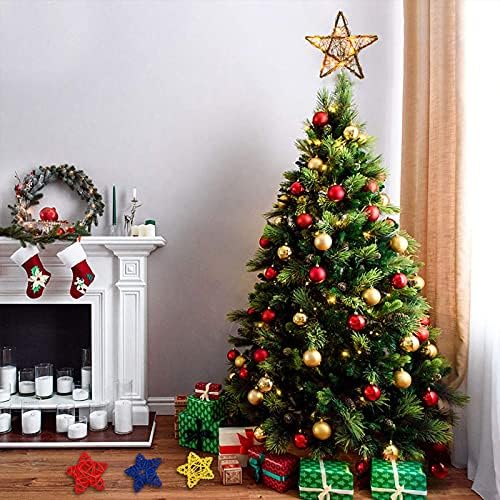 טופר עץ כוכב חג המולד מואר -טבעי של כוכב חג המולד של ראטאן טבע